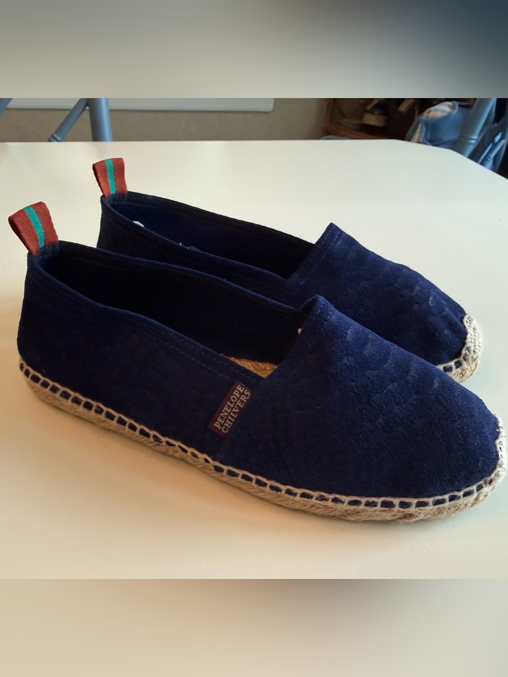 Penelope Chilvers Navy Espadrille Flats